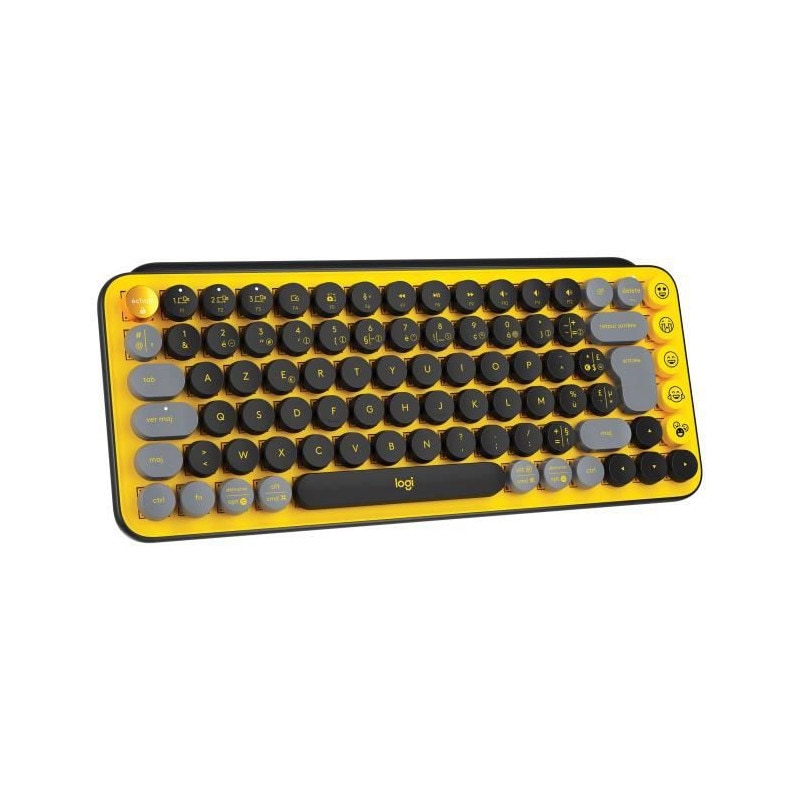 Clavier Sans Fil Logitech - Pop Keys Mecanique Avec Touches Emoji Personnalisables, Bluetooth Ou Usb, Design Compact Durable - J