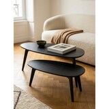thumbnail of Retro Couchtische aus Mango Massivholz, 2er Set für stilvollen Wohnbereich. Schwarz, 100x50x42 cm | Kadima Design