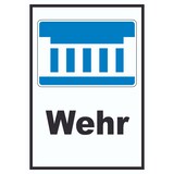 thumbnail of Wehr oder Staustufe Symbol und Text A1 Rückseite selbstklebend