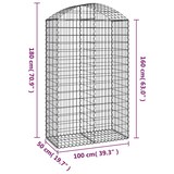 thumbnail of vidaXL Gabione mit Hochbogen 100x50x160/180 cm Verzinktes Eisen