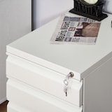 thumbnail of Bloco de Gavetas com Rodas para Escritório Móvel para Arquivos com 3 Gavetas e Fechadura 39x48x60 cm Branco