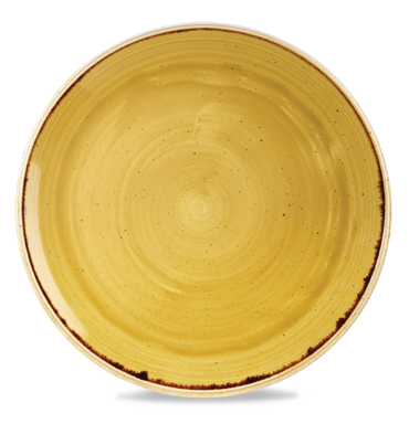 Piatto Piano Stonecast Giallo Senape Puntinato, Confezione da 6