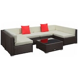 thumbnail of Outsunny Conjunto Muebles de Jardín Ratán 7 Piezas Set de Sofás con Mesita Almohada Cojín