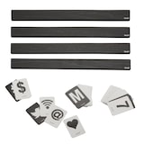 thumbnail of Securit® Set mit 4 Regalen – Schwarz lackiertes Holz – 169 Karten mit Buchstaben, Zahlen und Symbolen