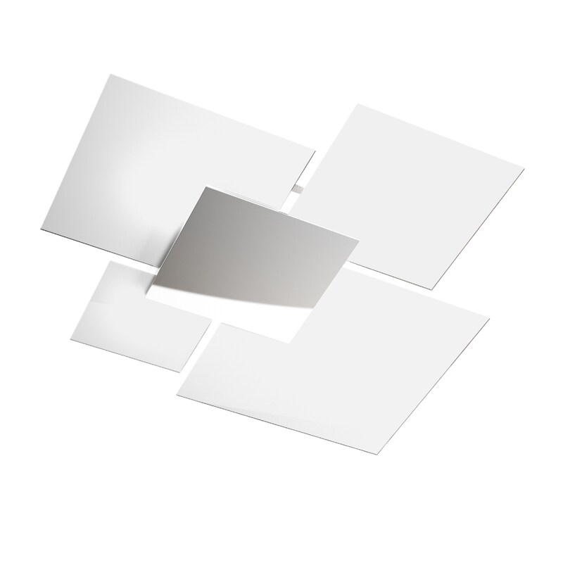 Lámpara de techo moderna 1088/90-BI, cristal blanco, 4 luces E27