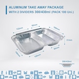 thumbnail of Set von 100 Aluminiumschalen mit Deckel für Lebensmittel, Einweg, 300ml+430 ml - Perfekte Verpackung für Grillfeste, Transport von Lebensmitteln