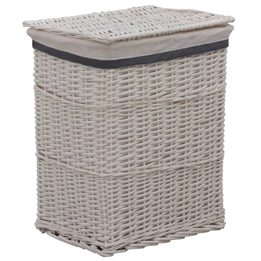 Helloshop26 - Cesta para ropa sucia 43 x 34 x 57,5 ​​cm mimbre blanco 02_0006175