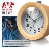 thumbnail of BEARWARE Analoger Wecker mit rundem Holzkorpus Holz Wecker mit beleuchtetem Ziffernblatt