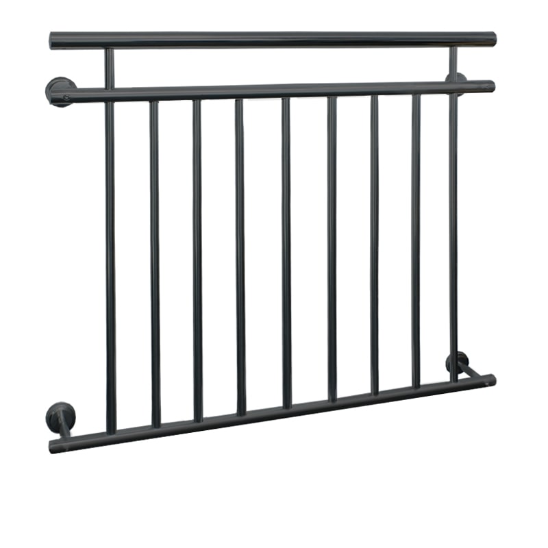 ECD Germany Französischer Balkon 90x128 cm Anthrazit matt | 9 Füllstäbe, Stahl pulverbeschichtet, Balkongeländer Fenstergitter