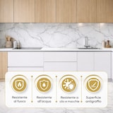 thumbnail of Panel decorativo efecto mármol gres porcelánico set de 6 piezas 4,3 m2 revestimiento de pared PVC en UV 120x60 Mármol Blanco