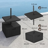 thumbnail of Terrassenschirmständer, Gartenschirmständer mit Tischplatte, Terrassenschirmbasis, Kunststoff, Schwarz