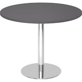 thumbnail of bümö Besprechungstisch, Esstisch klein, Tisch rund 100 cm - kleiner Esstisch graphit, Rundtisch Esstisch 2 Personen mit Holz-Platte, Säule aus Metall