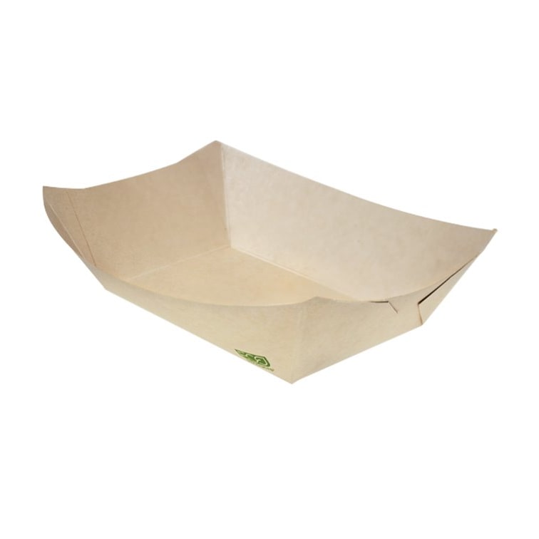 MONOUSO - Snackschale aus Bambus-Karton Kraft 350ml 16,5x12x4,4cm (125 Stück)