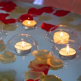 thumbnail of Relaxdays Teelichthalter schwimmend, 12er Set, Glas, Tischdeko Hochzeit, Pool & Teich, Schwimmteelichter, transparent