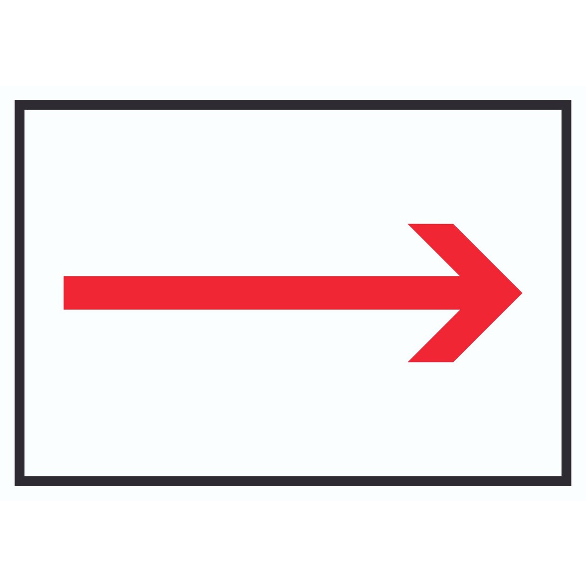 Richtungspfeil rechts Schild waagerecht rot weiss schwarz Pfeil A4 Rückseite selbstklebend