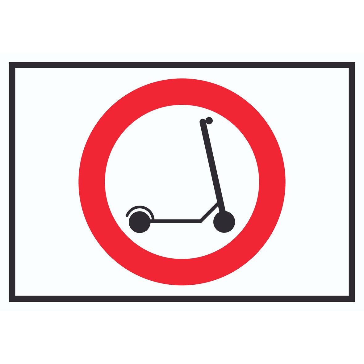 E- Scooter Durchfahrt verboten Symbol Schild Elektro -Tretroller Roller A2 (420x594mm)