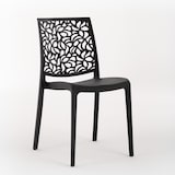 thumbnail of Conjunto de comedor exterior OLIVER + 6 sillas ANNA en resina con fibra de vidrio, diseño moderno y resistente, para jardín, terraza o porche - Negro