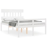 thumbnail of vidaXL Seniorenbett mit Kopfteil 120x200 cm Weiß Massivholz