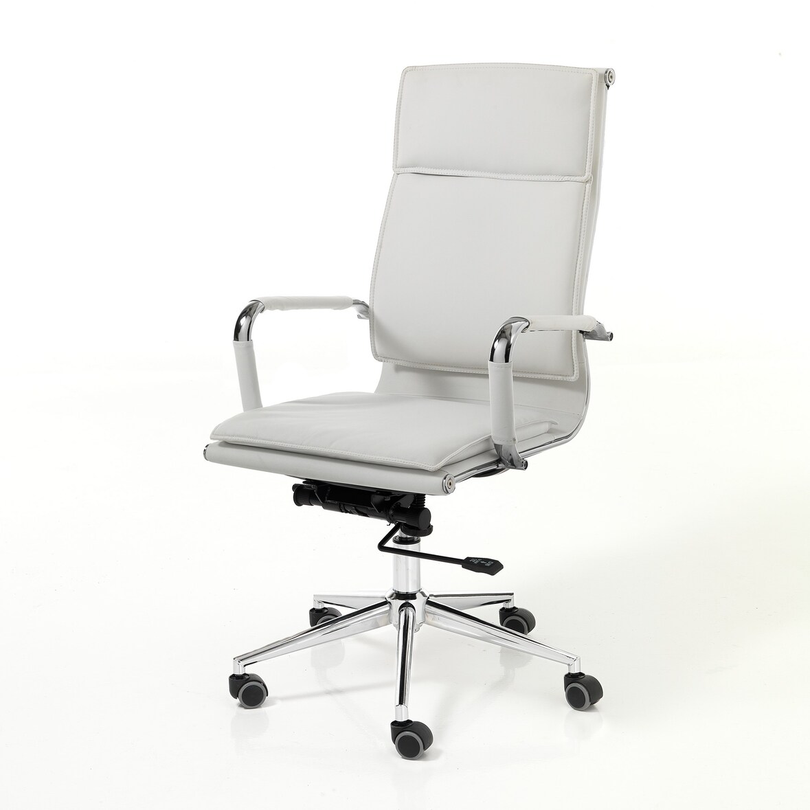 Oreste Luchetta poltrona da ufficio PALY WHITE in pelle sintetica Bianca H.110 x L.57 x P.66 cm