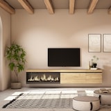 thumbnail of Wohnzimmer TV-Schrank, 237x35x45cm, Großes Format TV, XXL Elektrokamin, hängend, Farbe Eiche - 497_6