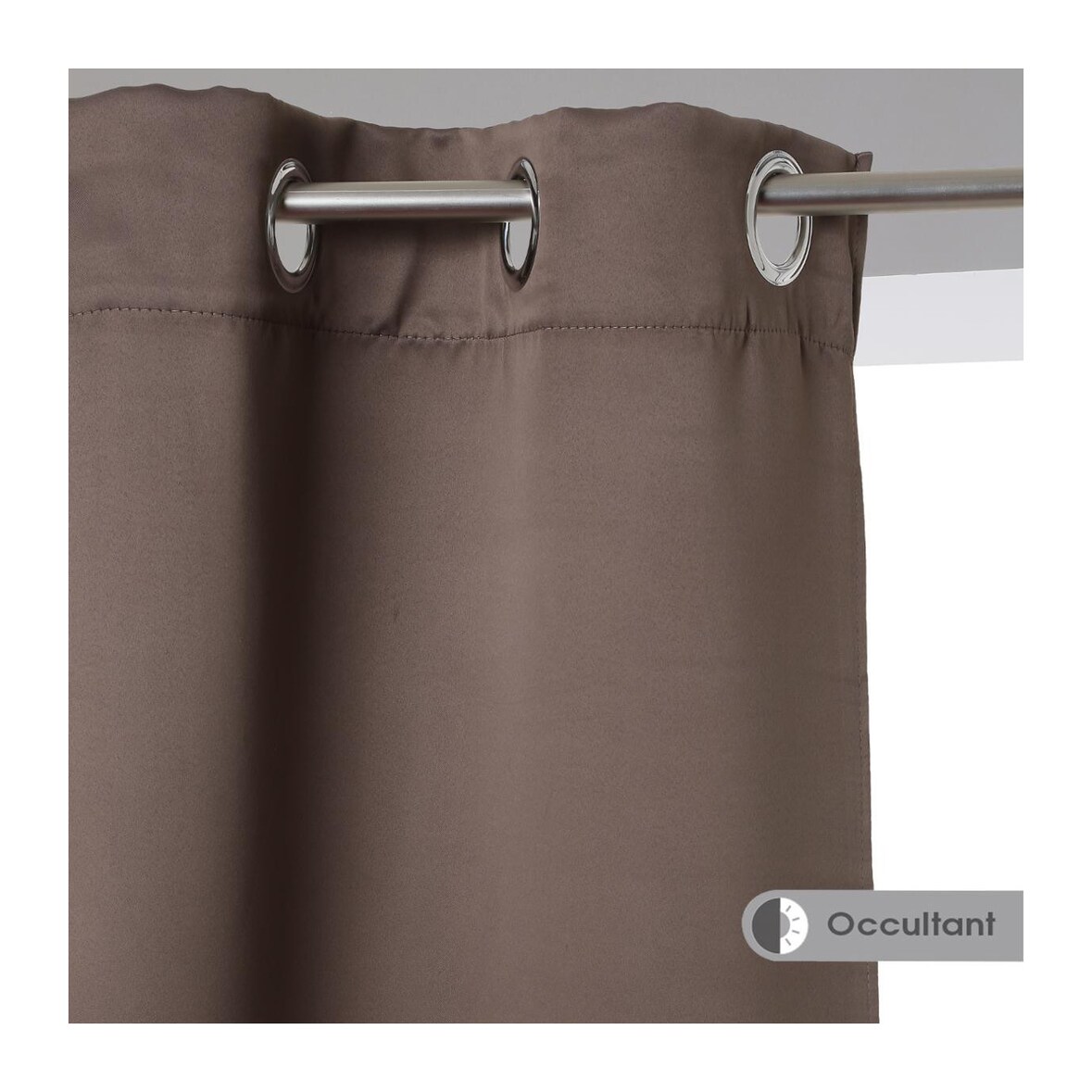 Lot de 2 Rideaux Occultants Taupe 135 x 240 cm