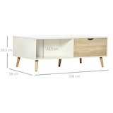 thumbnail of HOMCOM Mesa de Centro Mesa de Salón Moderna con 2 Cajones y Compartimientos Abiertos para Oficina Dormitorio Estudio 106x58x39,5 cm Blanco