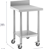 thumbnail of Royal Catering Tavolo inox con ruote - PREMIUM - 60 x 60 cm - 120 kg - Alzatina -