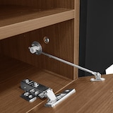 thumbnail of TV-Schrank 180x36x43 cm in Schwarz und Holzoptik mit 2 Türen, offenen Fächern und Kabelmanagement für modernes Wohnzimmer