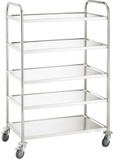 thumbnail of METRO Professional Carro de servicio GST1005, acero inoxidable, 85 x 52,6 x 154,3 cm, 5 estantes, carga total 200 kg, plata