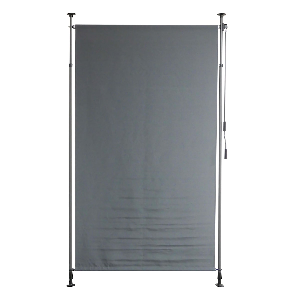 Senkrechtmarkise TURI 150x300cm Ohne Bohren Höhenverstellbar Dunkelgrau Polyester Klemmmarkise Balkonmarkise Vertikalmarkise Sonnenschutz UV-Beständig