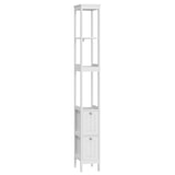 thumbnail of Badezimmerschrank Hochschrank 20x30x160 cm mit 2 Schubladen und 3 offenen Ablagen, schmaler Stauraumschrank für Bad und Haushalt, Weiß