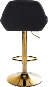 thumbnail of 2er Set Barhocker BIKEL - Samt Schwarz 51x52x89 cm Gold | Barstuhl Höhenverstellbar Mit Lehne Drehbar Tresenhocker Tresenstuhl Kneipenhocker