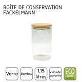 thumbnail of Boîte de conservation en verre 1,15L avec couvercle en Bambou Fackelmann Nature
