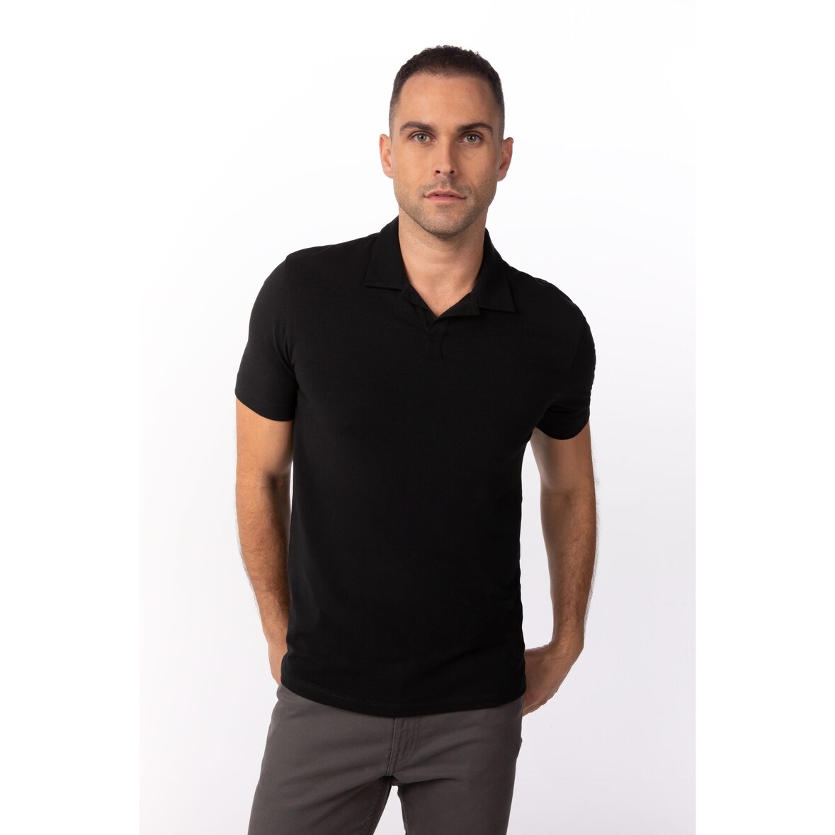 Chef Works® Herren Poloshirt DEFINITY Jersey, Schwarz, Größe L