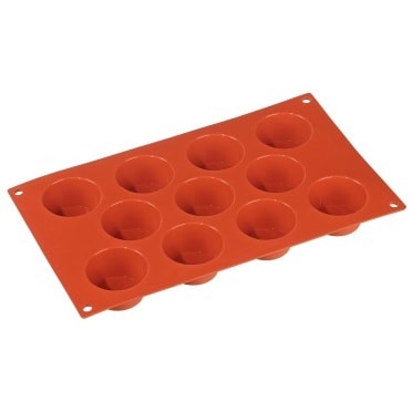 METRO PROFESSIONAL Muffinform 11er  klein, Silikon, 30 x 17.5 x 2.8 cm, temperaturbeständig -60 bis +230 °C, stapelbar, orange