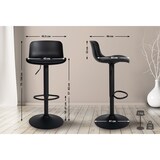 thumbnail of DELUKE® Barhocker höhenverstellbar Schwarz KUSI - Kunstleder, 75-104x43,5x46cm | Barhocker mit Lehne Tresenhocker Barstuhl Küchenhocker Thekenhocker