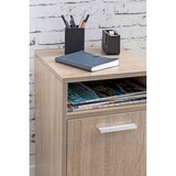 thumbnail of Rollcontainer `Ossola`: 2 Türfächer, Ablagefach, Rollen mit Bremsen, Melaminharz-Beschichtung, einfacher Aufbau. Beige, 33x38x60 cm | Kadima Design