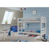 thumbnail of Kinder Etagenbett Kiefer weiß 90x200 Doppel-Bettkasten Rollroste Matratzen Stockbett 60.10-09WMS2