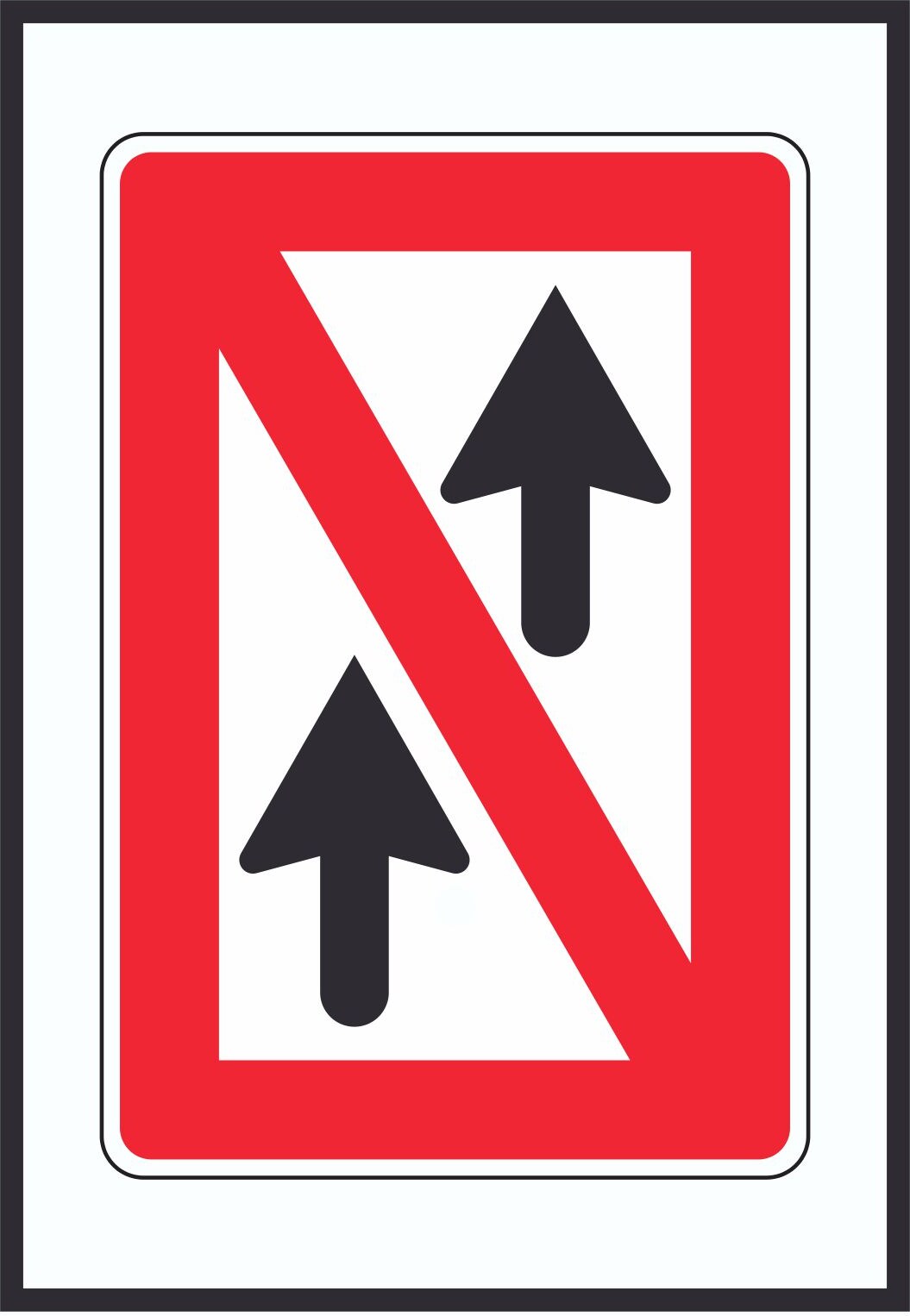 Allgemeines Überholverbot Symbol A3 Rückseite selbstklebend