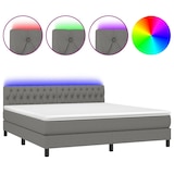 thumbnail of vidaXL Boxspringbett mit Matratze & LED Dunkelgrau 160x200 cm Stoff