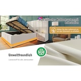 thumbnail of Polsterbett 180x200 cm mit hydraulischem Stauraum, LED-Beleuchtung und USB-C-Anschlüssen – elegantes Design in Weiß für modernen Komfort