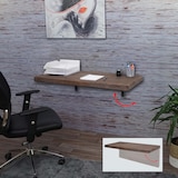 thumbnail of Mesa de pared HWC-H48, mesa plegable de pared mesa estante de pared, plegable de madera maciza ~ 100x50cm marrón shabby