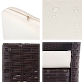 thumbnail of 3-2-1-1 Poly-Rattan Garten-Garnitur Halden, Lounge-Set Sitzgruppe Sofa ~ braun-meliert, Kissen creme
