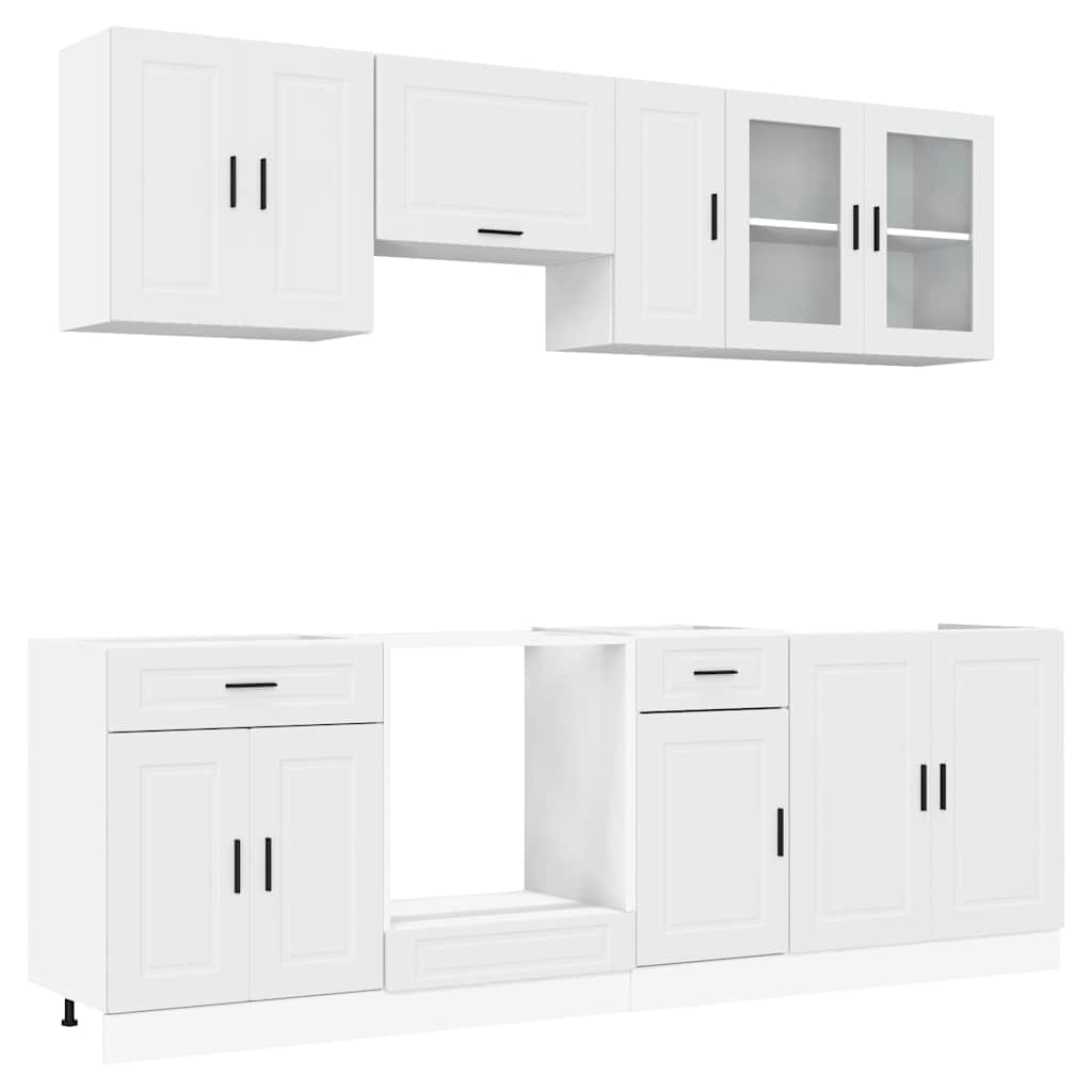 vidaXL 8-tlg. Küchenschrank-Set Porto Weiß Holzwerkstoff