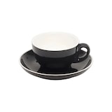 thumbnail of 12x Cappuccino Tasse Obertasse + Untertasse Italia 200 ml schwarz, Porzellan