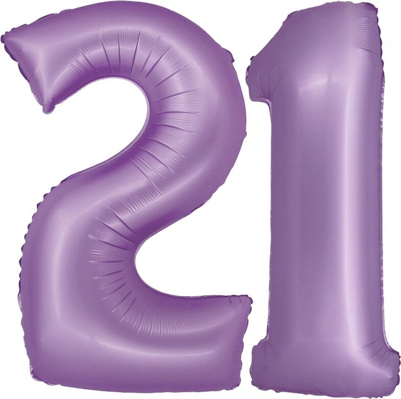 XL Folienballon lavendel Zahl 21