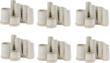 thumbnail of Jinfa 6er-Set Blumenvasen auf festem Sockel | Dekorativer Tafelaufsatz aus Keramik | Antik-weiß