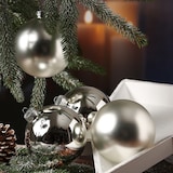 thumbnail of Christbaumkugeln Weihnachtskugeln bruchfest 10cm silber 4er Set