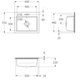 thumbnail of Villeroy&Boch Rechteckiges Spülbecken, Keramikspüle Subway Style 60 S Graphite 60x51cm, Unterschrankbreite 60cm