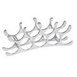 thumbnail of Design Aluminium Weinregal 9 Flaschen in Silber 55x20x12 cm, Flaschenregal Wein Zubehör Edel modern, Metall Deko Weinflaschen Halter Schmal Küche